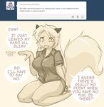  animal_humanoid anthro big_breasts breasts caribbean_blue cat_humanoid cat_tail clothed clothing feline female hair humanoid long_hair looking_at_viewer mammal monochrome muna_(caribbean_blue) solo 