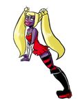  anthro big_lips blonde_hair boots cleavage clothed clothing female footwear gloves hair jynx lips nintendo pink_eyes pok&eacute;mon solo twintails_(disambiguation) video_games 