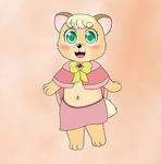  2015 bear blush bow chibi cub fur loli looking_at_viewer mammal midriff multicolored_fur navel sirbrownbear solo sophie young 