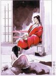  1boy 1girl female japanese_clothes kibagami_genjuro kimono male snk 