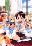  ana_coppola animal barasui black_hair blonde_hair child curtains dog ferret ichigo_mashimaro indoors itou_chika john john_(ichigo_mashimaro) matsuoka_miu multiple_girls orange_hair room sakuragi_matsuri satake_(ichigo_mashimaro) short_hair 