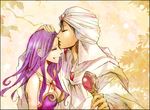  eyes_closed final_fantasy final_fantasy_ii kiss long_hair maria_(ff2) ming-wu purple_hair robe staff ttt 