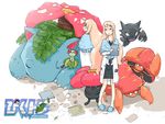  bellossom blonde_hair book flower gen_1_pokemon gen_2_pokemon glasses haunter long_hair multiple_girls mushroom parasect pixiv_trainer pokemon pokemon_(creature) pokemon_trainer sleeping venusaur vileplume world_climb 