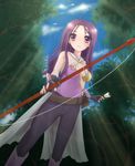  arrow belt boots bow_(weapon) final_fantasy final_fantasy_ii gloves long_hair looking_down maria_(ff2) minnku pants purple_eyes purple_hair quiver tree violet_eyes weapon 