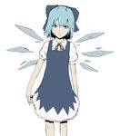  blue_eyes blue_hair bow cirno flat_color hair_bow luv simple_background solo touhou wings 