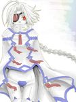  ahoge bad_id bad_pixiv_id blazblue braid eyepatch haiero nu-13 red_eyes silver_hair solo 