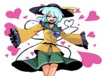  blue_hair hat heart heart_of_string komeiji_koishi kumadano short_hair solo touhou 