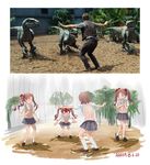  4girls jurassic_park jurassic_world misaka_mikoto multiple_girls parody shirai_kuroko tagme to_aru_kagaku_no_railgun to_aru_majutsu_no_index 