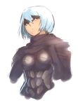  armor berka_(fire_emblem_if) black_eyes blue_hair fire_emblem fire_emblem_if hair_between_eyes headband looking_away looking_to_the_side lowres sasebono_mari short_hair simple_background solo upper_body white_background 