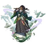  1boy addis artist_request bamboo black_hair brown_eyes circle_cut dark_skin dragalia_lost japanese_clothes kimono looking_at_viewer non-web_source official_art samurai weapon 