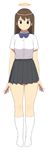  accio bad_id bad_tumblr_id brown_hair dress_shirt halo highres original pleated_skirt shirt skirt socks solo 