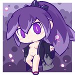  1girl artist_request blush breasts chibi female hyakkihime japanese_clothes kimono long_hair lowres navel nipples open_clothes ponytail purple_eyes purple_hair pussy sggg solo uncensored youkai_watch 