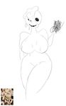  2015 anthro big_breasts breasts cleavage clothed clothing female huge_breasts looking_at_viewer melting_(nuclear_throne) not_furry nuclear_throne nude simple_background smile solo thick_thighs uwotinfokm8 video_games white_background wide_hips 