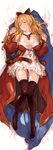  bangs bare_shoulders bed_sheet belt black_legwear blonde_hair blush bow breasts cleavage closed_eyes dakimakura detached_collar detached_sleeves dress from_above front-tie_top full_body granblue_fantasy hair_bow jewelry lace large_breasts long_hair lying minaba_hideo no_bra official_art on_back on_bed one_side_up open_mouth parted_lips pendant puffy_detached_sleeves puffy_sleeves ribbon sample short_dress sidelocks sleeping solo surprised_arms thigh_gap thighhighs unbuckled_belt untied vira_lilie waifu2x zettai_ryouiki 