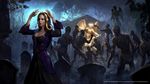  angel female graveyard headdress headstone human liliana magic_the_gathering mammal oblivious planeswalker tree undead wings zombie 