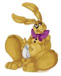  animatronic anthro balls barefoot bow claws cum cum_on_hand cum_on_penis cum_string erection five_nights_at_freddy&#039;s five_nights_at_freddy&#039;s_3 fronnie half-closed_eyes lagomorph long_ears looking_at_viewer machine male mammal nude penis rabbit robot sharp_claws sitting smile solo spread_legs spreading springtrap_(fnaf) teeth video_games 