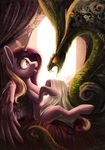  2014 absurd_res bed equine fangs female forked_tongue friendship_is_magic hi_res horn mammal my_little_pony princess_cadance_(mlp) purple_eyes reptile scalie scared sitting slit_pupils snake tongue winged_unicorn wings yellow_eyes 