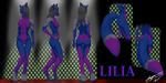  barefoot black_hair blue_fur breasts canine cenegan024 female fox fur hair lilia mammal model_sheet nipples nude orange_eyes purple_fur 