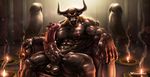  animal_genitalia anthro balls bovine erection frenum_ladder frenum_piercing genital_piercing horn horsecock humanoid male mammal minotaur muscles nipple_piercing nipples nude penis penis_piercing piercing sitting solo vincentcc yellow_eyes 