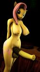  2015 3d absurd_res animal_genitalia anthro anthrofied balls big_breasts breasts cgi cutie_mark dickgirl digital_media_(artwork) earth_pony equine erection fluttershy_(mlp) friendship_is_magic hair hands_behind_back hi_res horse horsecock inside intersex legoguy9875 long_hair looking_at_viewer mammal my_little_pony navel nipples nude penis pink_hair pony smile solo source_filmmaker vein yellow_skin 