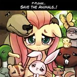  angel animals arthropod avian bear beaver bird butterfly chick crying duck equine female fluttershy_(mlp) friendship_is_magic grass horse insect invalid_tag lumineko mammal my_little_pony pony raccoon rodent squirrel tears text 