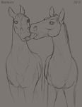  2015 anatomically_correct duo equine feral hair horse kissing male male/male mammal mane open_mouth reinkorn tongue tongue_out 