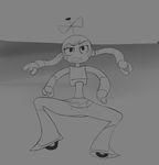  female looking_at_viewer machine monochrome multi_limb my_life_as_a_teenage_robot robot solo unknown_artist xj-4 