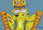  animatronic avian bird blush chica_(fnaf) endoskeleton female five_nights_at_freddy&#039;s machine monster pussy robot solo teeth uitinla video_games withered 