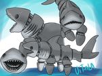  fish great_white_shark marine mascot oc_design robotic shark solo teeth uitinla universal_studios 