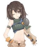  :p ;p bangs brown_eyes brown_hair cosplay final_fantasy final_fantasy_vii headband kantai_collection looking_at_viewer midriff navel one_eye_closed orqz sendai_(kantai_collection) short_hair sleeveless sleeveless_turtleneck smile solo tongue tongue_out turtleneck two_side_up yuffie_kisaragi yuffie_kisaragi_(cosplay) 