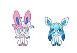  animated eeveelution glaceon nintendo nude pok&eacute;mon robosylveon simple_background sylveon video_games white_background 