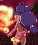  ass dancer fire iris_(pokemon) long_hair looking_at_viewer looking_back pepipopo pokemon pokemon_(game) pokemon_bw 