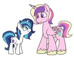  2015 blue_eyes crossgender duo equine female friendship_is_magic horn male mammal my_little_pony princess_cadance_(mlp) purple_eyes shining_armor_(mlp) size_difference skitterpone winged_unicorn wings young 