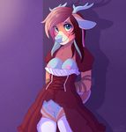  antlers breasts cervine deer female horn looking_at_viewer mammal pussy solo strawberryneko 