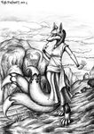  2015 canine detailed_background female fox kekpafrany mammal outside solo three-tailed traditional_media_(artwork) 