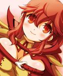  anna_(fire_emblem) blush breasts cape cleavage fire_emblem fire_emblem:_kakusei himenekodo large_breasts long_hair orange_eyes ponytail red_hair sidelocks smile solo upper_body 