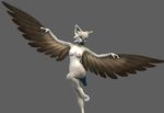  angry_cat anthro birda breasts female flying fur heaven_gryphon nipples nude smile solo spread_wings wings 