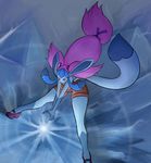  2012 anthro anthrofied basketgardevoir blue_eyes canine eeveelution fox glaceon hair long_hair mammal ming-ming_(character) nintendo pink_hair pok&eacute;mon shiny_pok&eacute;mon solo video_games 