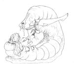  alice_(alice_in_wonderland) alice_in_wonderland arthropod black_and_white breasts caterpillar female human insect mammal marjorie_baldwin_greene_(artist) monochrome nightmare_fuel nipples nude pubes spread_legs spreading tentacles 