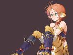  animal_ears bad_id bad_pixiv_id bandages blush boots breasts breath_of_fire breath_of_fire_ii cat_ears cat_tail claws cleavage facial_mark fur gloves green_eyes medium_breasts orange_hair red_hair rinpoo_chuan short_hair solo tail taka_yanagi 