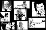  6+boys baraggan_louisenbairn bleach coyote_starrk espada greyscale grimmjow_jaegerjaquez highres monochrome multiple_boys nelliel_tu_odelschwanck nnoitra_gilga szayelaporro_granz ulquiorra_cifer zommari_leroux 