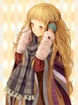  bad_id bad_pixiv_id bangs blonde_hair blunt_bangs buttons checkered coat earmuffs gloves long_hair long_sleeves mittens multicolored multicolored_eyes original parka plaid plaid_scarf scarf siro smile solo very_long_hair 