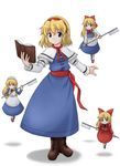  alice_margatroid blonde_hair blue_eyes book doll hairband kageyama_mari long_hair shanghai_doll short_hair solo touhou 