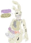  animatronic anthro balls corpse death dialogue english_text erection five_nights_at_freddy&#039;s five_nights_at_freddy&#039;s_3 fronnie half-closed_eyes handjob human lagomorph long_ears looking_down machine male mammal multi_penis nude open_mouth penis purple_guy_(fnaf) rabbit robot simple_background smile solo springtrap_(fnaf) standing teeth text thick_penis undead video_games white_background 