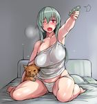  breasts cleavage controller dog large_breasts long_hair older one_eye_closed panties plump red_eyes remote_control rozen_maiden silver_hair sitting solo strap_slip suigintou thick_thighs thighs tsuda_nanafushi underwear vest wariza white_panties yawning 