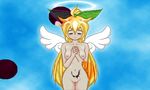  1girl angel animated animated_gif blonde_hair breasts nijie-tan nipple nipples original pussy tattoo uncensored wings 