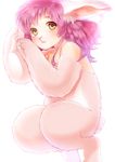  fur hair kemono kiichi lagomorph mammal nude pink_fur rabbit red_hair yellow_eyes 