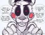  animatronic bear comic five_nights_at_freddy&#039;s five_nights_at_freddy&#039;s_2 glowing glowing_eyes machine mammal red_eyes robot toy-bonnie toy_freddy_(fnaf) video_games 