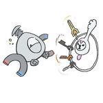  duo keys klefki magnemite nintendo pok&eacute;mon unknown_artist video_games 