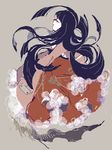  black_hair frilled_skirt frills hime_cut houraisan_kaguya long_hair okomeuma pale_skin skirt solo touhou 